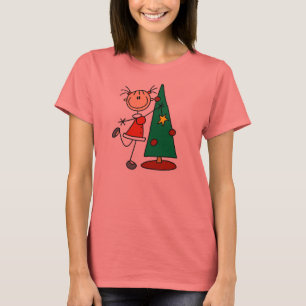 Stick figurhelgdagträd t-shirt