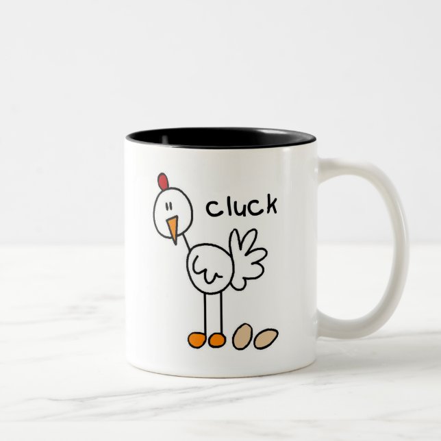 Stick figurhöna Två-Tonad mugg (Höger)