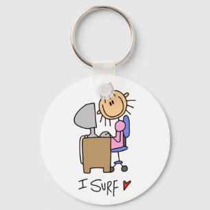 Stick figurinternetsurfare nyckelring