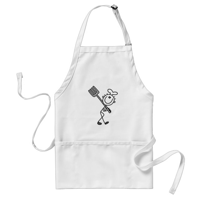 Stick figurkocken med dela sig Tshirts och gåvor Förkläde (Framsidan)
