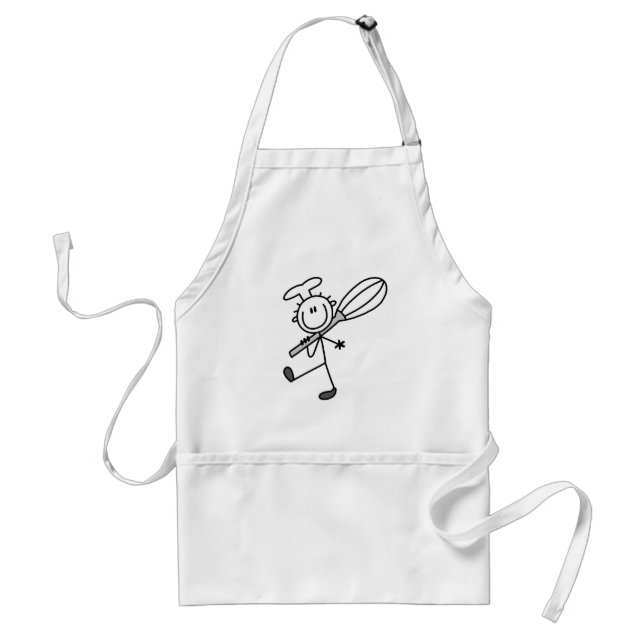 Stick figurkocken med viftar Tshirts Förkläde (Framsidan)