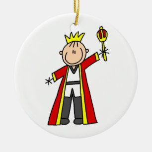 Stick figurkung julgransprydnad keramik