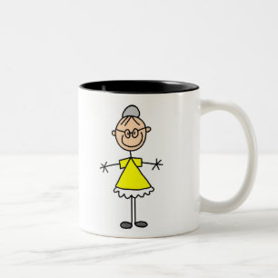 Stick figurmormormugg Två-Tonad mugg