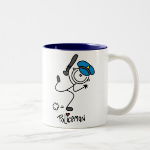 Stick figurpolismugg Två-Tonad mugg