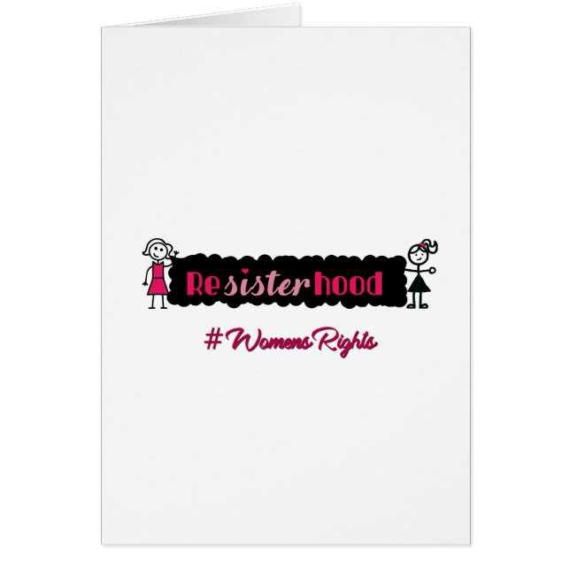 Stick figurResisterhood kvinna rättigheter Hälsningskort (Framsidan)