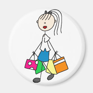 Stick figurshoppingmagnet magnet