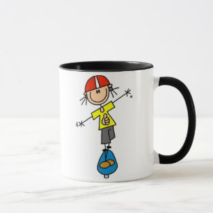 Stick figurSkateboarder Mugg