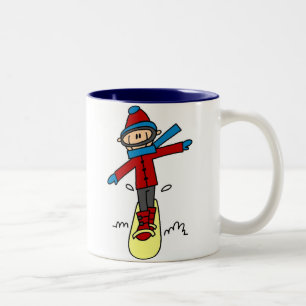 Stick figurSnowboarding Två-Tonad Mugg
