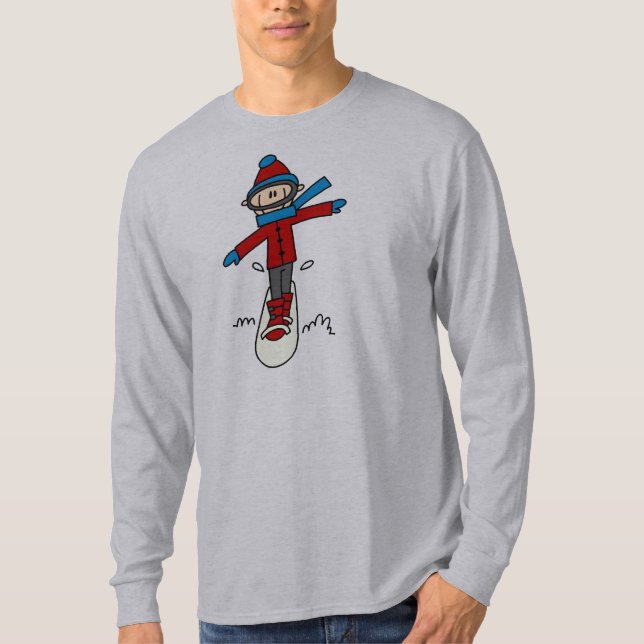 Stick figurSnowboardT-tröja Tee Shirt (Framsida)