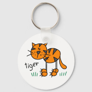 Stick figurtigerT-tröja och gåvor Nyckelring