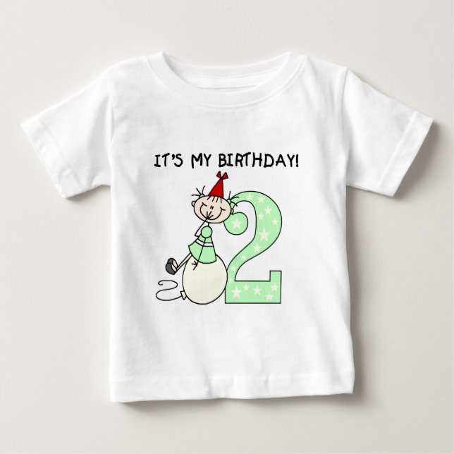 Stick Girl 2nd Birthday Tshirts och Gifts (Framsida)