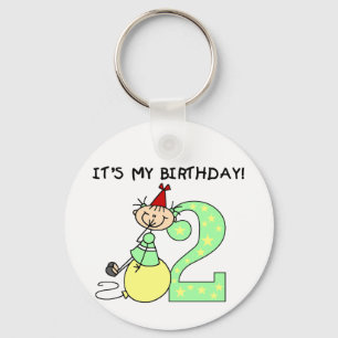 Stick Girl 2nd Birthday Tshirts och Gifts Nyckelring