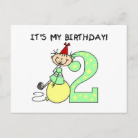 Stick Girl 2nd Birthday Tshirts och Gifts