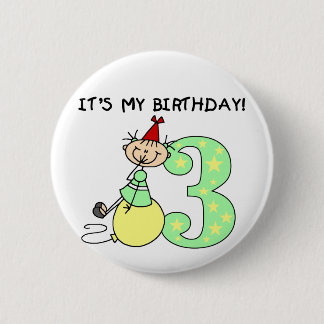 Stick Girl 3 rd Birthday Tshirts and Gifts Knapp