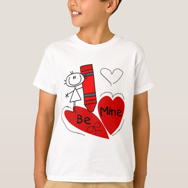 Stick Girl Be Mine Valentine Tee (Framsida)
