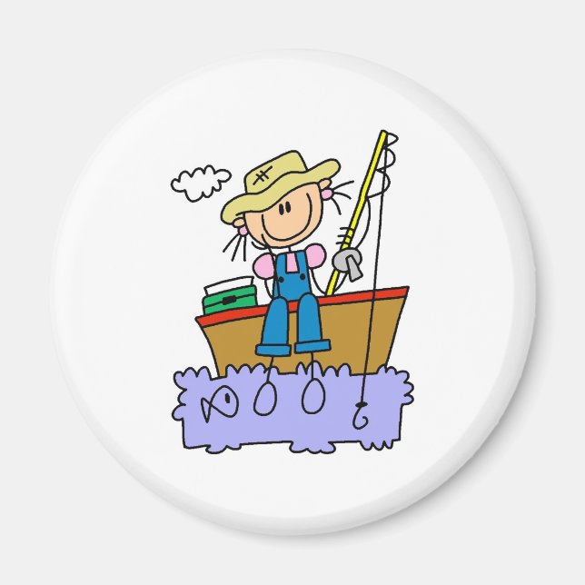 Stick Girl Fishing Magnet (Framsidan)