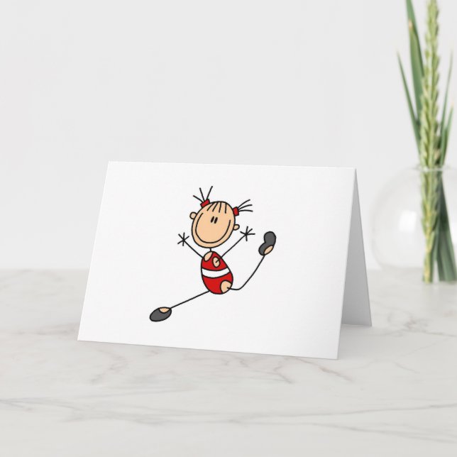 Stick Girl Gymnast Cards Kort (Framsida)