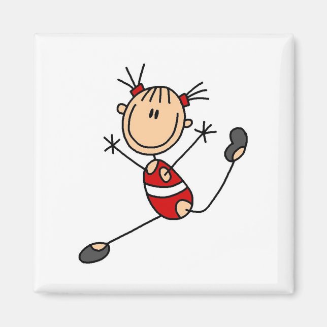 Stick Girl Gymnast Tshirts och Gifts Magnet (Framsidan)