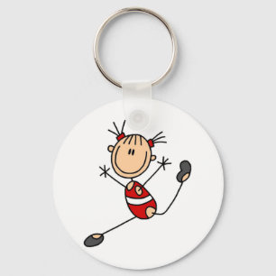Stick Girl Gymnast Tshirts och Gifts Nyckelring