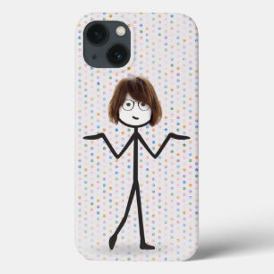 Stick Girl med Glass på Polka dots