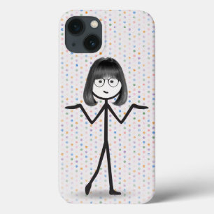 Stick Girl med Glass på Polka dots