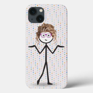 Stick Girl med Glass på Polka dots