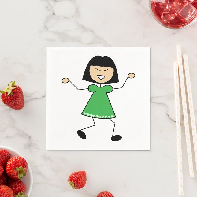 Stick Girl Papper Napkins Pappersservett (Skapare uppladdad)