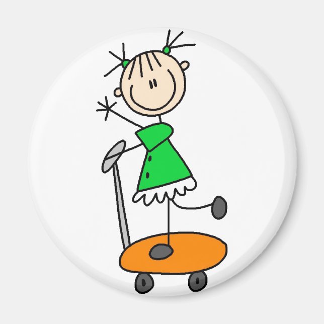 Stick Girl Skating Magnet (Framsidan)