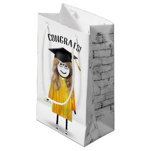 Stick Girl Student med Black Cap och Diploma