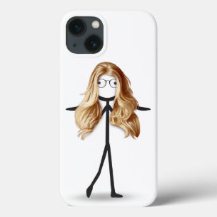 Stick Girl with Blond Hair and Glasses
