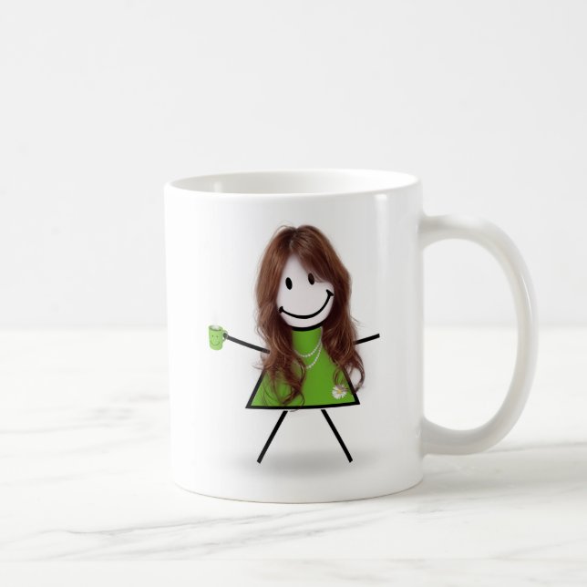 Stick Girl with Coffee and Quote Kaffemugg (Höger)