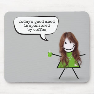 Stick Girl with Coffee and Quote Musmatta