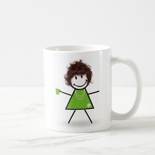 Stick Girl with Coffee Kaffemugg (Höger)