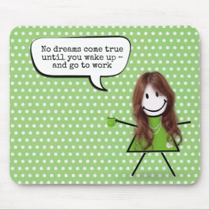 Stick Girl with Coffee Mugg and Quote Musmatta