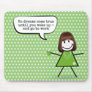 Stick Girl with Coffee Mugg and Quote Musmatta