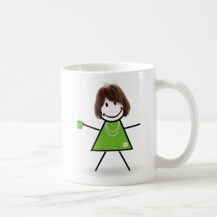 Stick Girl with Grönt Coffee Mugg