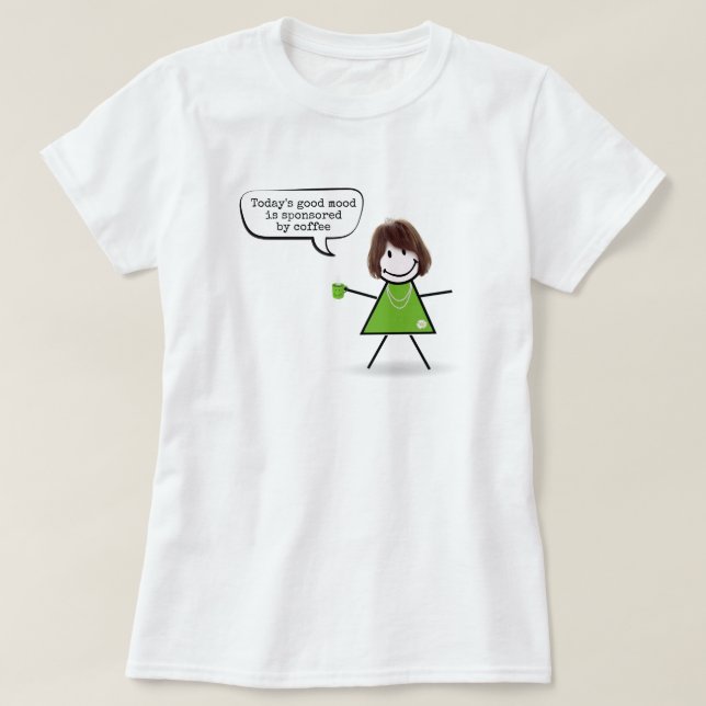 Stick Girl with Grönt Coffee Mugg T Shirt (Design framsida)