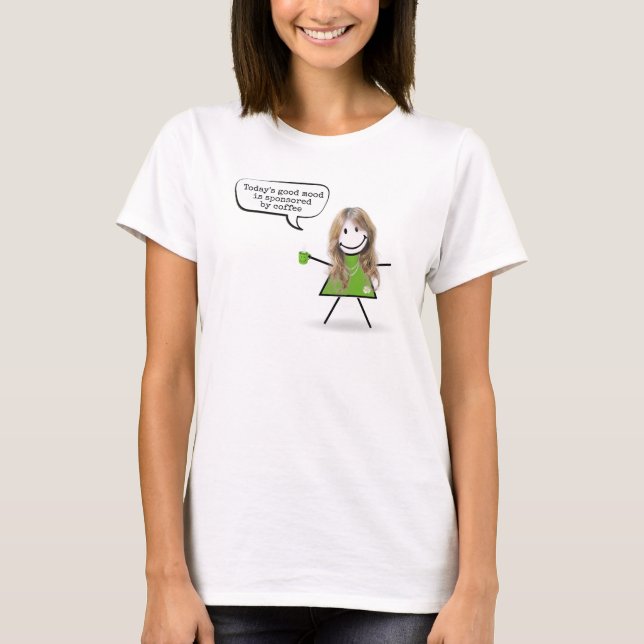 Stick Girl with Grönt Coffee Mugg T Shirt (Framsida)