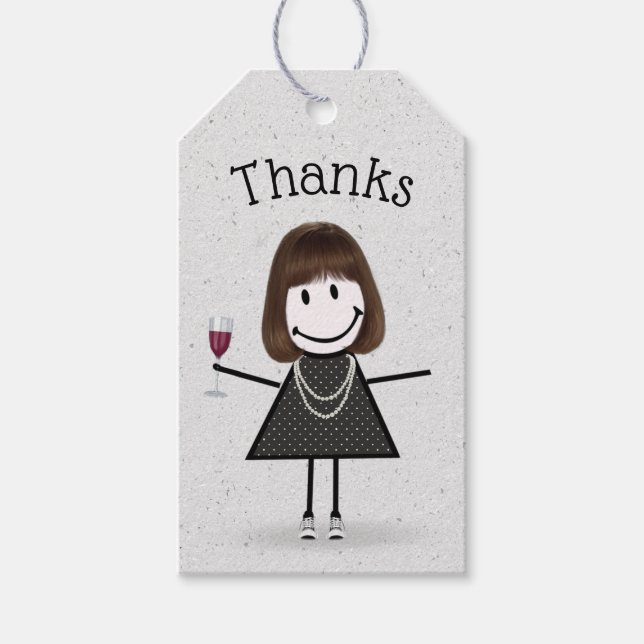 Stick Girl With Vin och Sneakers Presentetikett (Framsidan)