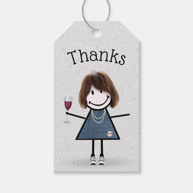 Stick Girl With Vin och Sneakers Presentetikett (Framsidan)