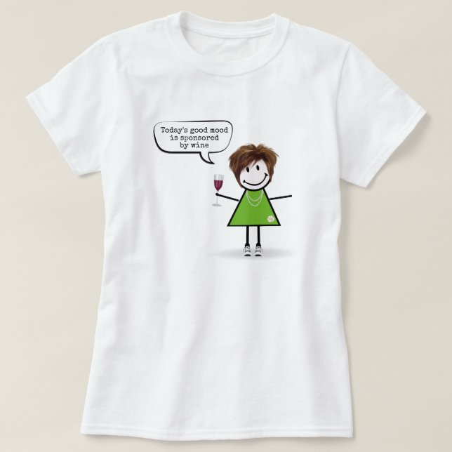 Stick Girl With Vin och Sneakers T Shirt (Design framsida)