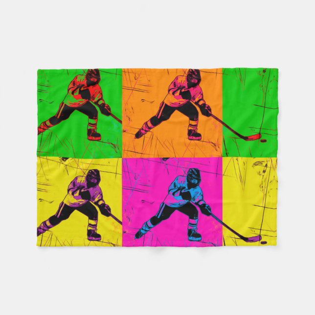 Stick Handling Hockey Player Fleece Blanket (Framsidan (Horisontell))