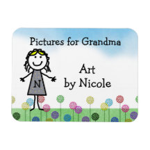 Stick Kid Girl's Personlig Fridge Art Flexi Mag