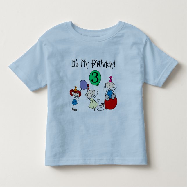 Stick Kids Party 3:e födelsedag Tshirts och presen (Framsida)