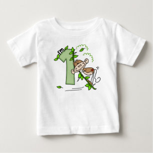 Stick Monkey Swing 1st Birthday T-shirt