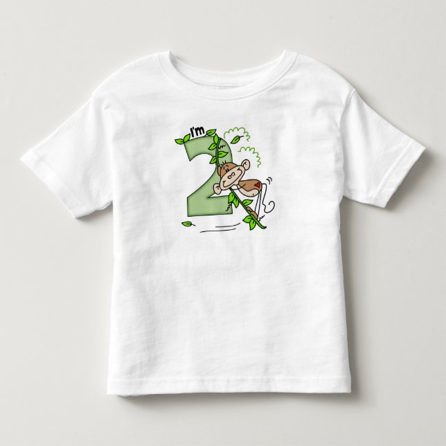 Stick Monkey Swing 2:a födelsedagen T-shirt (Framsida)