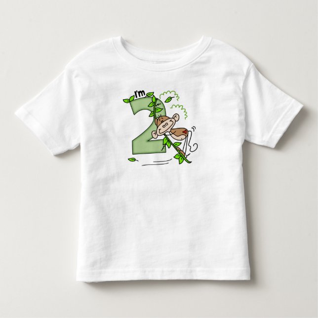 Stick Monkey Swing 2:a födelsedagen Tee (Framsida)