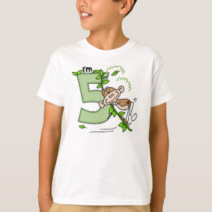 Stick Monkey Swing 5th Birthday T-shirt