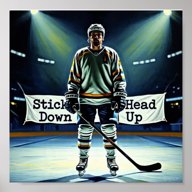 Stick ner huvudet upp ishockeyaffisch poster (Framsidan)