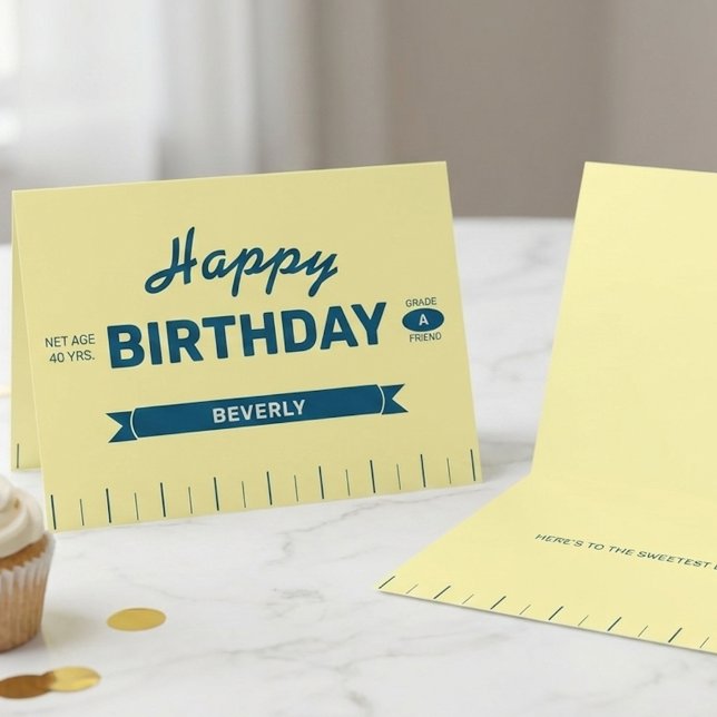 Stick of Butter Personalized Yellow Fun Birthday Kort (Butter them up with this funny personalized stick of butter birthday card!)
